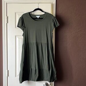 Time and Tru Olive Short Sleeve Dress